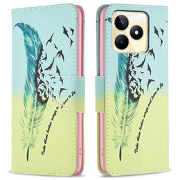 Чохол-книжка для Realme C53 4G, Wallet, feather, м'яти