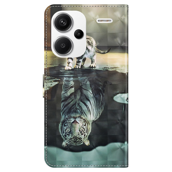 Откидной чехол для Xiaomi Redmi Note 13 Pro+, Wallet, Cat & Tiger