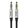 BASEUS Yiven M30 Kabel Minijack 3.5mm Aux 1.5m - Silver/Black