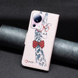 Откидной чехол для Xiaomi 13 Lite, Wallet, giraffe, розовый
