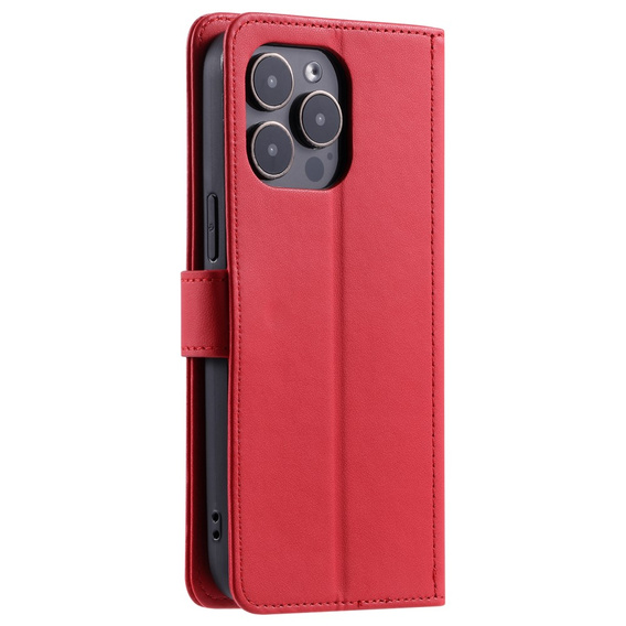 Чохол-сумка для iPhone 16 Pro, Rhombus Crossbody Leather, червоний