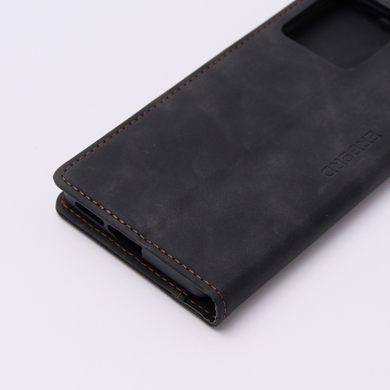 Чехол для Motorola Edge 40, ERBORD Vintage, бумажник с клапаном, чёрный