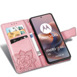 Чохол-книжка для Motorola Moto G56 5G, Butterfly, рожевий rose gold