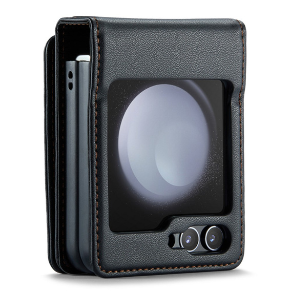 CASEME флип-кейс для Samsung Galaxy Z Flip5 5G, Litchi Wallet, чёрный