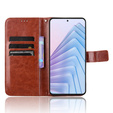 Футляр з клапаном для Xiaomi Redmi Note 14 4G, Crazy Horse Wallet, коричневий