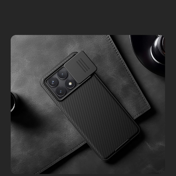 Чохол для Xiaomi Poco F6 Pro, броньований Nillkin, CamShield Pro, чорний