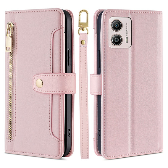 Откидной чехол для Motorola Moto G53 5G/ G23 4G/ G13 4G, Wallet Zipper Pocket, чёрный