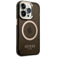 Чoхол GUESS до iPhone 14 Pro Max, Gold Outline Translucent MagSafe, чорний