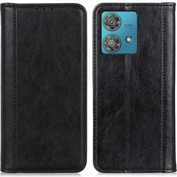Чехол до Motorola Moto G84 5G, Wallet Litchi Leather, чёрный