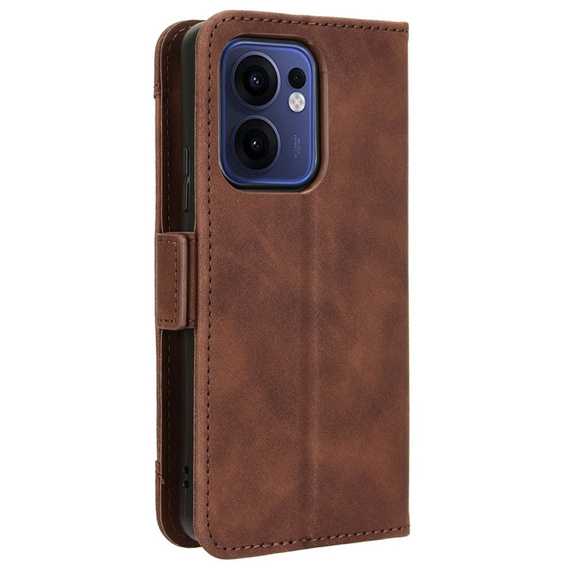 Откидной чехол для Oppo Reno 13F / Oppo Reno 13FS, Card Slot, коричневый