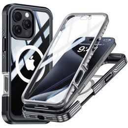 Чохол для iPhone 16 Pro Max, Shockproof, зі склом, для MagSafe, чорний