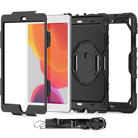 Бронированный чехол для iPad 10.2" 2021/2020/2019 (9/8/7 gen.), защитный 360 с местом для стилуса, чёрный