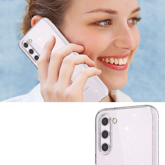 Чехол до Samsung Galaxy S23, Glittery Powder, прозрачный