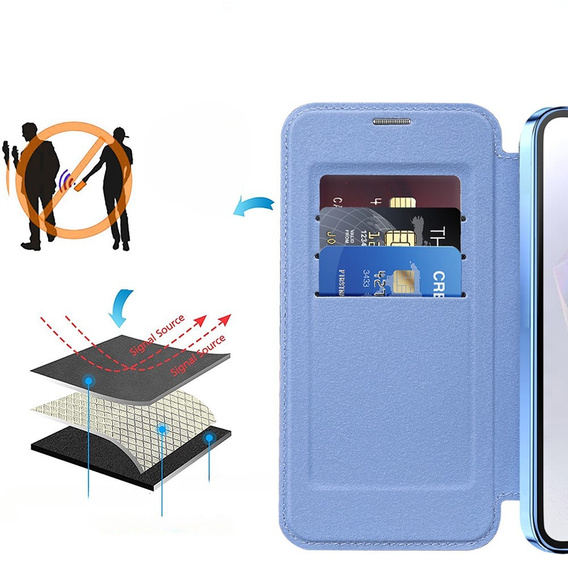 Откидной чехол для Samsung Galaxy A26, RFID Wallet MagSafe CamShield, синий