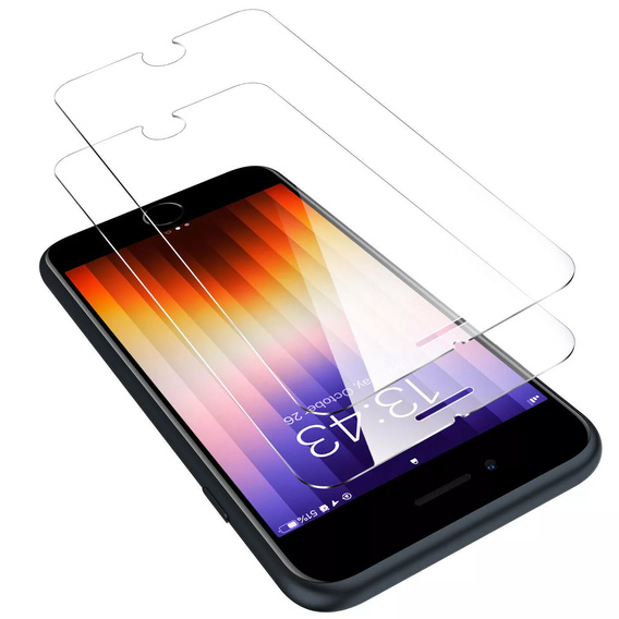 2x Загартоване скло для iPhone 7/8/SE 2020/SE 2022, ERBORD 9H Hard Glass на екрані