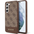Чoхол GUESS до Samsung Galaxy S24+ Plus, 4G Bottom Stripe, коричневий