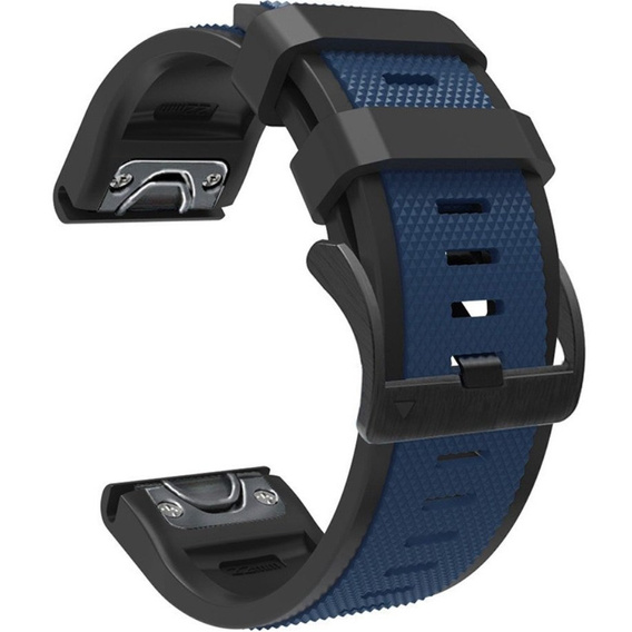 Силіконовий ремінець для Garmin Fenix 5/6/7 Forerunner 945/935, Dark Blue / Black