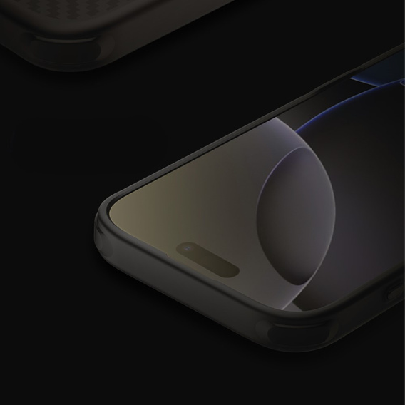 Чохол для iPhone 16 Pro, броньований Nillkin, Carbon Fiber, для Magsafe, чорний