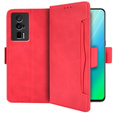 Футляр з клапаном для Poco F5 Pro 5G, Card Slot, червоний
