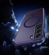 Чехол для Samsung Galaxy S21, для MagSafe, ERBORD Matt Case, тёмно-фиолетовый + стекло для экрана