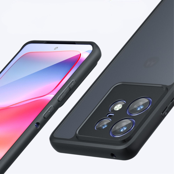 Чехол для Motorola Edge 50 Pro 5G, Fusion Hybrid, с защитой камеры, прозрачный / черный