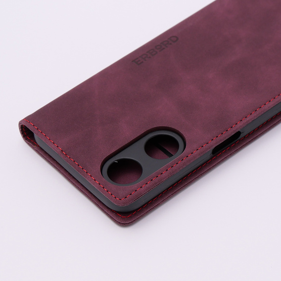 Чохол для Oppo A78 5G, ERBORD Vintage, гаманець з клапаном, червоний