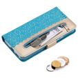 чехол-крышка для Samsung Galaxy S22+ Plus 5G, Wallet Pocket Zipper Lace, синий