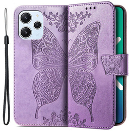 Откидной чехол для Xiaomi Redmi 12, Butterfly, фиолетовый