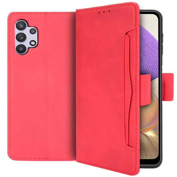 Футляр з клапаном для Samsung Galaxy A32 5G, Card Slot, червоний