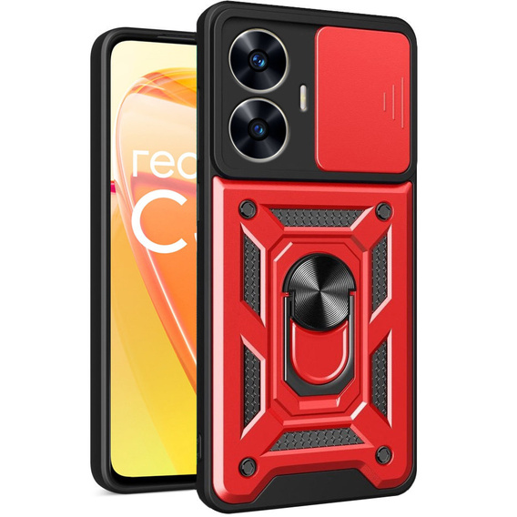 Чехол NOX Camera Slide Realme C55, CamShield Slide, красный