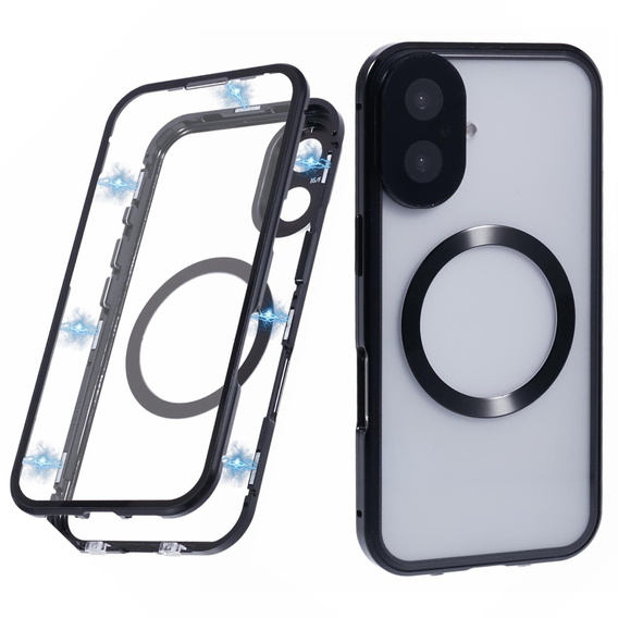 Магнітний чохол Dual Glass MagSafe для iPhone 16, чорний