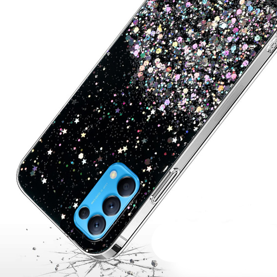 Чoхол до OPPO Reno 5 5G, Glittery, чорний