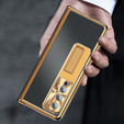 Чохол із склом для Samsung Galaxy Z Fold 4 5G, Premium Alloy, Gold / Black