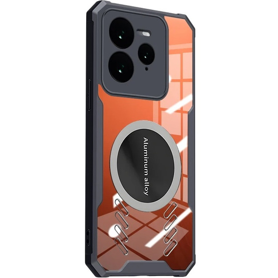 Чехол для Realme GT 7 Pro, с магнитной пластиной, прозрачный / черный
