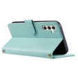 чехол-крышка для Samsung Galaxy S25 FE, Rhombus Crossbody Leather, зелёный