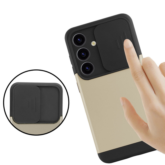 Чoхол до Samsung Galaxy S24, ERBORD CamProtect Slide Camera, золотий