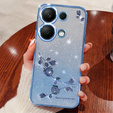 Чехол для Xiaomi Redmi Note 13 Pro 4G / Xiaomi Redmi Note 14S / Xiaomi Poco M6 Pro 4G, Glitter Flower, синий