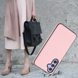 Шкіряний чохол для Samsung Galaxy A25 5G, Lychee leather Case, рожевий + скло 9H
