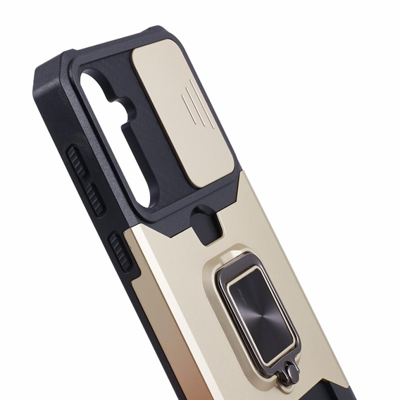 Броньований чохол для Samsung Galaxy S23 FE, Camera Slide Card Slot, чорний + скло 9H