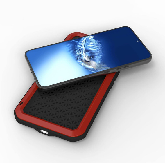 Чехол Love Mei до Samsung Galaxy A34 5G, armored with glass, красный