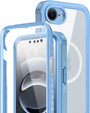 Чехол для iPhone 16E, Shockproof, со стеклом, для MagSafe, синий