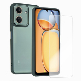 Чехол до Xiaomi Redmi 13C / Poco C65, Fusion Hybrid, прозрачный / зелёный