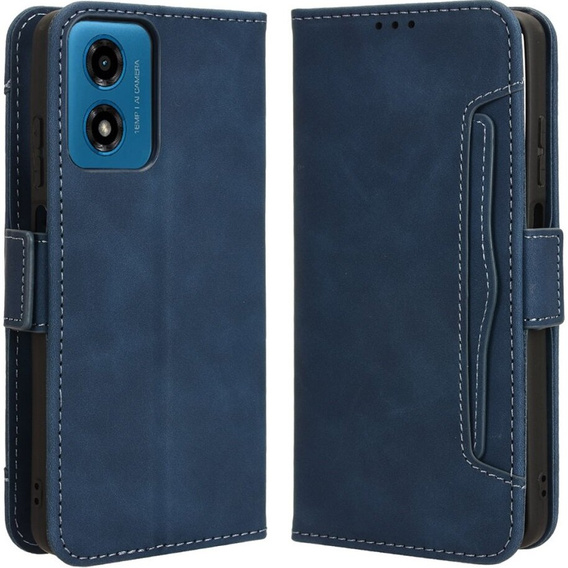 Откидной чехол для Motorola Moto E14, Card Slot, темно-синий