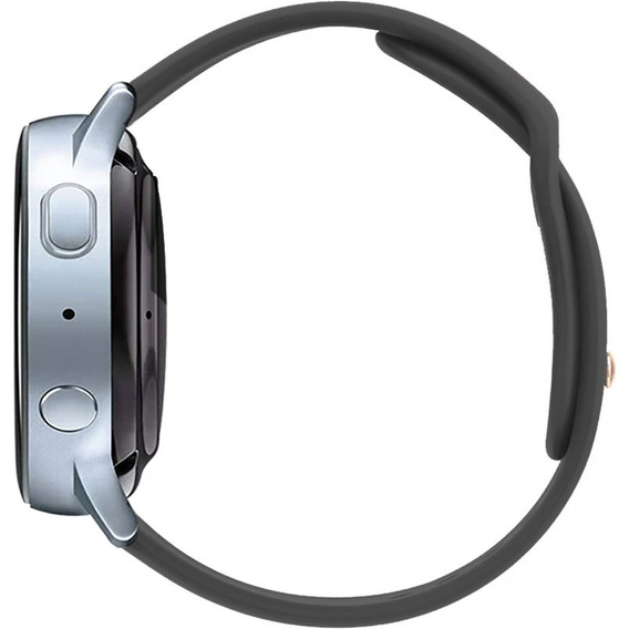 Силіконовий ремінець 20mm, Black/Black Buckle