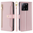 Откидной чехол для Xiaomi 13T / 13T Pro / Redmi K60 Ultra Wallet Zipper Pocket, Wallet Zipper Pocket, розовый