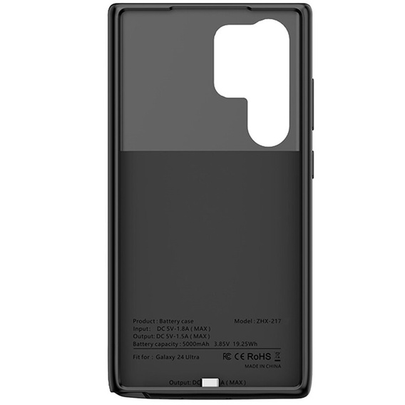 Чехол с батареей 4800mAh до Samsung Galaxy S23 Ultra, Black
