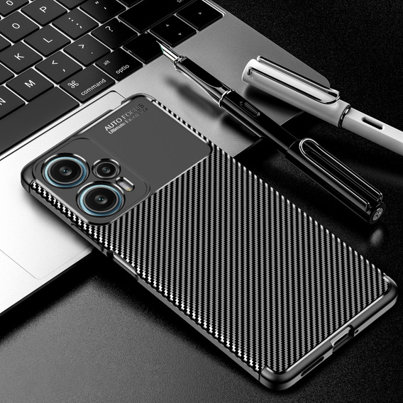 Чoхол до Poco F5 5G, Carbon Gel, чорний
