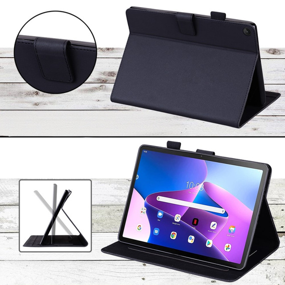 Чехол для Lenovo Tab M10 Plus 10.6 Gen 3, с клапаном, animal, чёрный