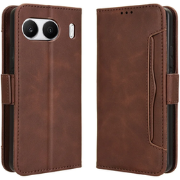 Откидной чехол для OnePlus Nord 4, Card Slot, коричневый