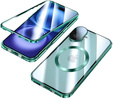 Магнітний чохол Dual Glass MagSafe для iPhone 16, зелений